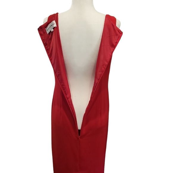 𝅺Danny & Nicole red and black faux fur 2 piece dress set sz 6 - Picture 16 of 16